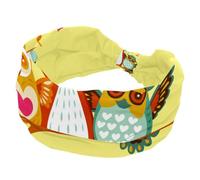 Headbands for Women, Cute Woodland Fox Owl Animals Happy Birthday Yoga Workout Headband, Elastic Criss Hairband, Soft Hairwrap, Fashion Turban Head Band