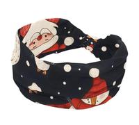 Headbands for Women, Elastic Hairbands, Merry Christmas Snowman Santa Claus Twisted Cross Head bands, Soft Non-Slip Hair Wrap for Workout Yoga, Fashion Hair Accessories