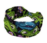 Headbands for Women, Elastic Sweat Sports Hairbands, Sad Frog Non Slip Soft Headwrap, Wide Headbands for Yoga Workout