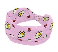 Headbands for Women, Fashion Wide Headband, Avocado Cherry Pattern Pink Cross Elastic Head Wrap, Sweat Sport Workout Turban Headband