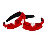 Headbands for Women Girls 2 Packs Padded Headbands Love Loving Heart Red Plaid Fashion Thick Wide Hair Band Hoops Velvet Hair Hoops Hair Accessories