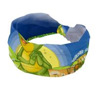 Headbands for Women Girls, a Frog Looking at the Bright Star Soft Wide Headband, Stretchy Knotted Headwraps, Fashion Sports Hairdband for Workout Yoga, Gym, Running
