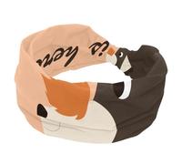Headbands for Women Girls, Autumn Is Here Hand Drawn Bear Soft Wide Headband, Stretchy Knotted Headwraps, Fashion Sports Hairdband for Workout Yoga, Gym, Running