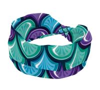 Headbands for Women Girls, Dragon Scale Soft Wide Headband, Stretchy Knotted Headwraps, Fashion Sports Hairdband for Workout Yoga, Gym, Running