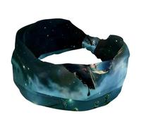 Headbands for Women Girls, Fashion Headband, Flowers with Butterfly in the Universe Sparkle Trail Criss Twisted Hair Band, Wide Head Wrap, Hair Accessories