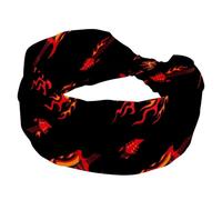 Headbands for Women Girls, Flying Burning Guitars Soft Wide Headband, Stretchy Knotted Headwraps, Fashion Sports Hairdband for Workout Yoga, Gym, Running