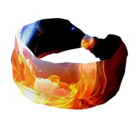 Headbands for Women Girls, the Burning Earth Fire Soft Wide Headband, Stretchy Knotted Headwraps, Fashion Sports Hairdband for Workout Yoga, Gym, Running
