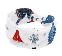 Headbands for Women Girls, White Christmas Gnomes Santa Claus Tree Snowflake Fashion Headband, Criss Twisted Hair Band, Wide Head Wrap, Hair Accessories