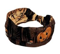 Headbands for Women Ladies, Halloween Scarecrow Wide Top Turban Hairband, Non Slip Makeup Headband, Knotted Hair Wrap