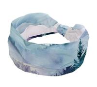 Headbands for Women Ladies, Non Slip Makeup Headband, Landscape Mountain Forest Background Wide Top Turban Hairband, Knotted Hair Wrap