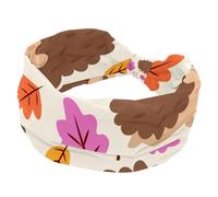Headbands for Women, Lovely Hand Drawn Hedgehog Maple Leaf Pattern Absorbed Sweat Sport Yoga Workout Headband, Soft Stretchy Wide Hairband, Twist Knotted Hairwrap