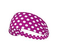 Headbands for Women Men, Bright Purple Polka Dot Print Sweat Band Athletic Sports Running Workout Headbands