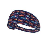 Headbands for Women Men, Fantasy Shark Print Sweat Band Athletic Sports Running Workout Headbands