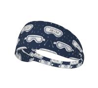 Headbands for Women Men, Navy Ski Goggles Print Sweat Band Athletic Sports Running Workout Headbands