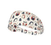 Headbands for Women Men, Owl in The Woods Print Sweat Band Athletic Sports Running Workout Headbands