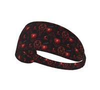 Headbands for Women Men, Red Dark Black Lion Print Sweat Band Athletic Sports Running Workout Headbands