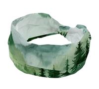 Headbands for Women Mountain Forest Landscape Background Sport Stretchy Turban Headband Soft Twist Knotted Hairwrap Hairband for Yoga Workout Daily