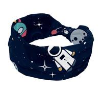 Headbands for Women, Outer Space Rocket Spacecraft Planet Navy Wide Headband, Twist Knotted Yoga Workout Hairband, Soft Elastic Headwrap, Fashion Hair Accessories