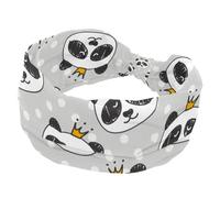 Headbands for Women, Panda Prince is Cool Wide Headband, Twist Knotted Yoga Workout Hairband, Soft Elastic Headwrap, Fashion Hair Accessories