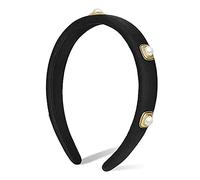 Headbands for Women Pearl Hair Bands Summer Vintage Hair Accessories Headpiece(Noir)