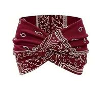 Headbands for Women,Printed Cross Yoga Headband,Wide Boho Non-Slip Hairband,Headbands Sof Knotted Turban Hair for Workout,Fitness,Running & Sports(#1)