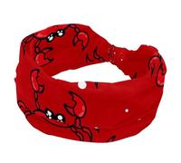 Headbands for Women, Red Crabs Pattern Cute White Dots Fashion Wide Headband, Cross Elastic Head Wrap, Sweat Sport Workout Turban Headband