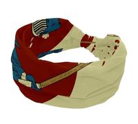 Headbands for Women, Samurai Kendo Fashion Wide Headband, Cross Elastic Head Wrap, Sweat Sport Workout Turban Headband