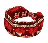 Headbands for Women, Seamless Elephants Red Religion Belief Yoga Workout Headband, Elastic Criss Hairband, Soft Hairwrap, Fashion Turban Head Band
