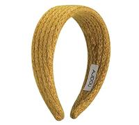 Headbands for Women Simple Solid Color Wide Hair Band Retro Weave Hair Headpiece(Yellow)