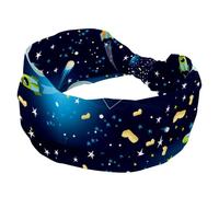 Headbands for Women, Space Rockets Planets Wide Headband, Twist Knotted Yoga Workout Hairband, Soft Elastic Headwrap, Fashion Hair Accessories