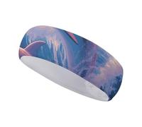 Headbands for Women Sports Headband Dolphins Art Printed Workout Headband Hairband for Yoga Bike Cycling Basketball