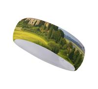 Headbands for Women Sports Headband Tuscany Spring Printed Workout Headband Hairband for Yoga Bike Cycling Basketball