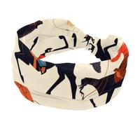 Headbands for Women, Stretchy Head Bands, Hair Accessories, Wild West Cowgirls with Horse Rodeo Vintage Pattern Wide Soft Hairband for Yoga Workout Sport Running Travel