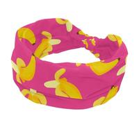 Headbands for Women, Summer Banana Seamless Background Wide Turban Headband, Non Slip Head Wraps, Elastic Sweat Yoga Workout Hairband Soft Hairwrap Bandana