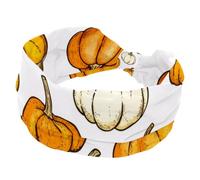 Headbands for Women, Thanksgiving Harvest Pumpkin Pattern Twisted Cross Head bands, Elastic Hairbands, Soft Non-Slip Hair Wrap for Workout Yoga, Fashion Hair Accessories