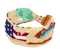 Headbands for Women, Tourist United State of America USA Travel Pattern Wide Headband, Twist Knotted Yoga Workout Hairband, Soft Elastic Headwrap, Fashion Hair Accessories