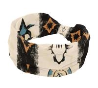 Headbands for Women, Twisted Cross Sport Hairbands, Non-Slip Headbands for Girl, Vintage Western Wild West Pattern Yoga Workout Sweat Head Wrap