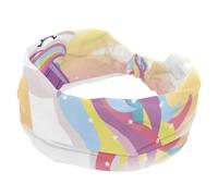 Headbands for Women, Unicorn Rainbow Magic Wide Headband, Twist Knotted Yoga Workout Hairband, Soft Elastic Headwrap, Fashion Hair Accessories