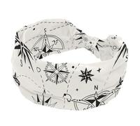 Headbands for Women, Vintage Compass Stars Pattern Elastic Criss Hairband, Yoga Workout Headband, Soft Hairwrap, Fashion Turban Head Band