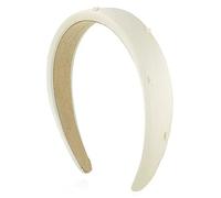 Headbands for Women Wide Edge Hair Band Simple Outer Hair Band Wedding Headpiece(Beige)
