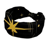Headbands for Women, Wide Turban Headband, Non Slip Head Wraps, Stars Moon Boho Elastic Sweat Yoga Workout Hairband Soft Hairwrap Bandana