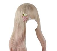 Headbands for women's hair Strawberries Hairclips for Women Sweet Pink Red Barrettes Girls Lolita Hair Accessories for Party(Pink)