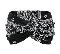 Headbands for Women's Hair Yoga Headbands For Women's Hair Wide Thick Stretchy Turban Knotted Leopard Head Bands(Black cashew)