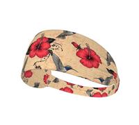 Headbands Head Bands Sweat Band Hair Wrap Headwrap Fashion Workout Yoga Elastic Headbands Running Sports Headband Sweatbands for Women and Men (light blue flowers cool dragons floral)
