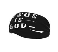 Headbands Jesus is God Sweatband for Women Men-Yoga Sweat Band Elastic Wide Hair Bands for Sports Fitness