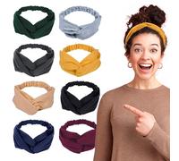 Headbands Pack-08 Elastic,Trendy Boho Headbands for Women,Exercise&Yoga(Spring)