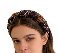 Headbands with Teeth,Non Slip Comb Hair Hoop - Wide Yarn-Wrapped Headbands for Women,for Makeup Day Home Travel Event Commuting Party