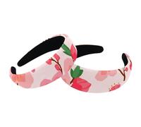 Headbands Women Hair Head Bands 2 Pieces Wide Top Turban Velvet Hair Bands Elastic Headband Beauty Pink Plum Blossom Fashion Head Wrap, 2 Size