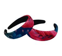Headbands Women Hair Head Bands 2 Pieces Wide Top Turban Velvet Hair Bands Elastic Headband Flamingo-775 Fashion Head Wrap, 2 Size