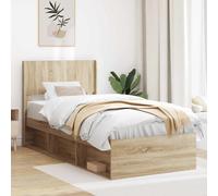 Headboard 105x7x100cm Sonoma Oak Engineered Wood Vertical Slat Bed Mount Modern